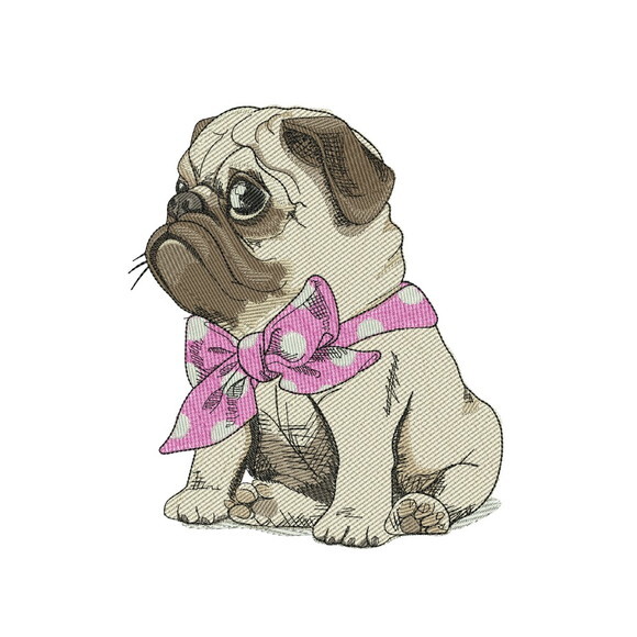 Matriz Bordado Cão Pug
