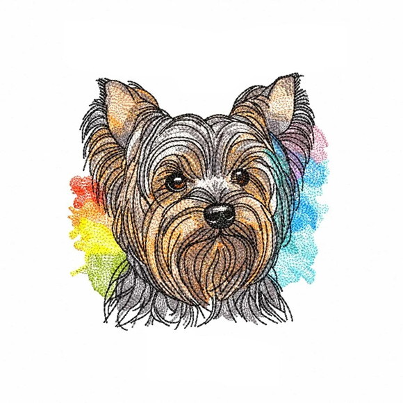 Matriz Bordado Cão Yorkshire Terrier Color