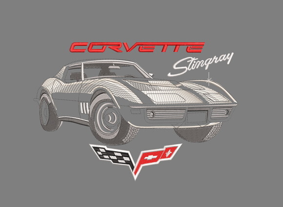 Matriz Bordado Carro Chevrolet Corvette 1