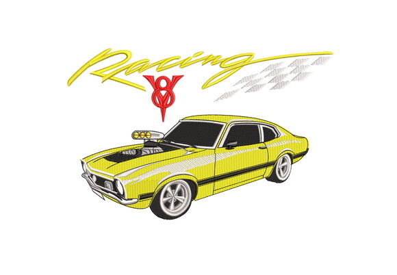 Matriz Bordado Carro Ford Racing V8