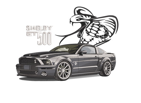 Matriz Bordado Carro Shelby Gt500