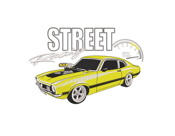 Matriz Bordado Carro Street Racing 2