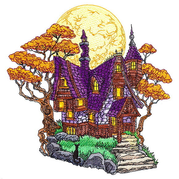Matriz Bordado Casa Haloween