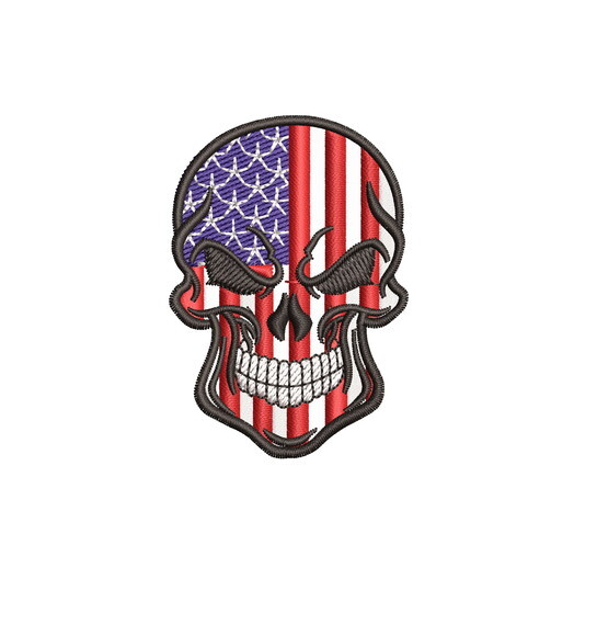 Matriz Bordado Caveira Usa