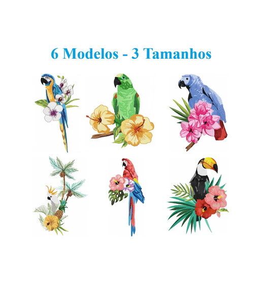 Matriz Bordado Coleção de Pássaros Tropicais