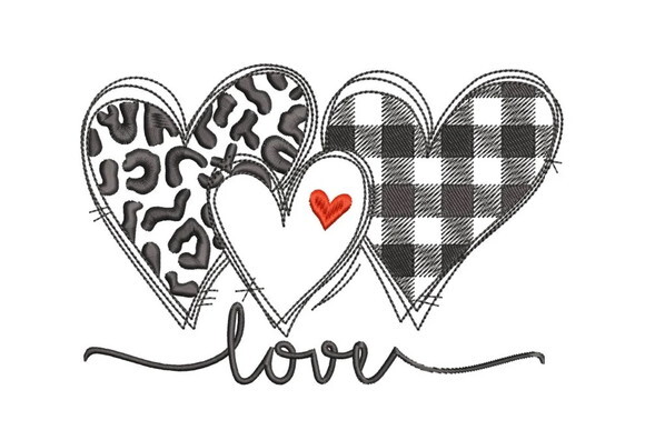 Matriz Bordado Coração e Amor
