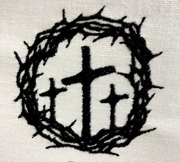 Matriz Bordado Cruz e Coroa de Espinhos
