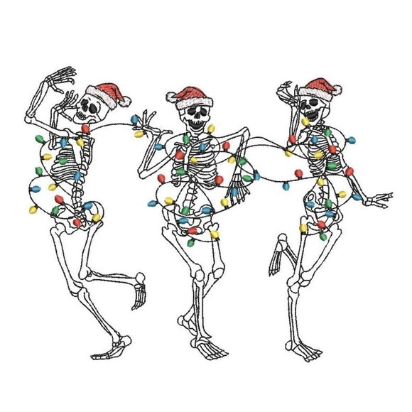Matriz Bordado Dança do Esqueleto Natal