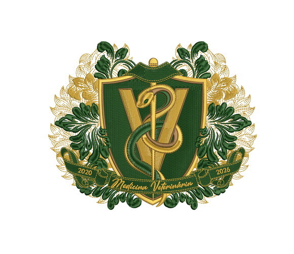 Matriz Bordado Escudo Veterinária 21cm