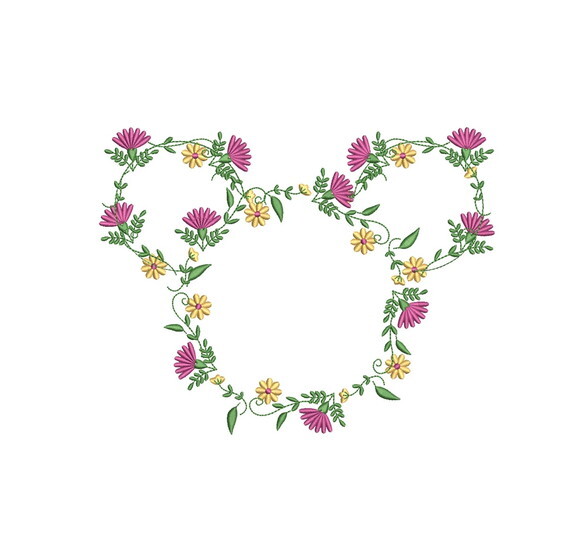 Matriz Bordado Floral Minnie 2