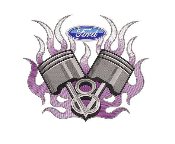 Matriz Bordado Ford Racing V8