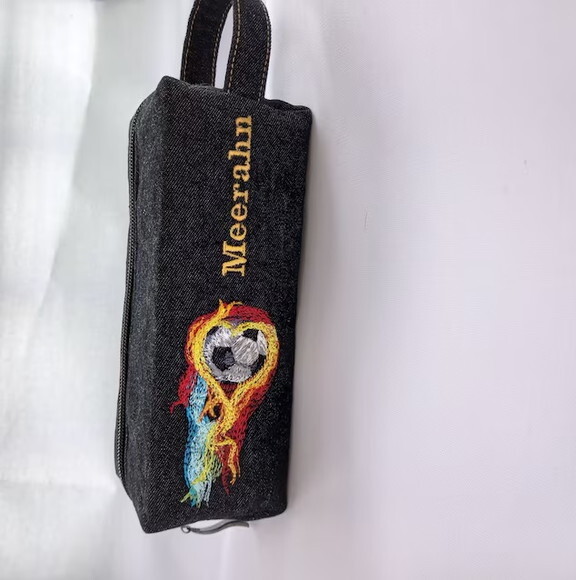 Matriz Bordado Futebol Bola de Fogo 3d