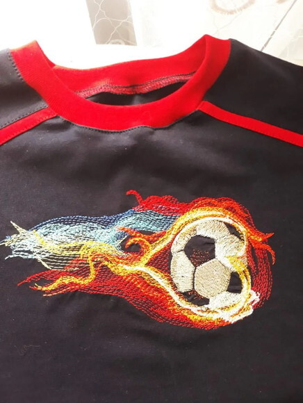 Matriz Bordado Futebol Bola de Fogo 3d