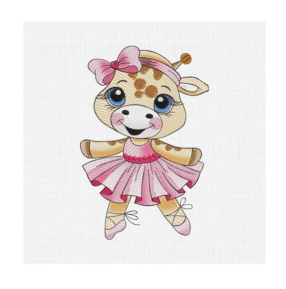 Matriz Bordado Girafa Ballet