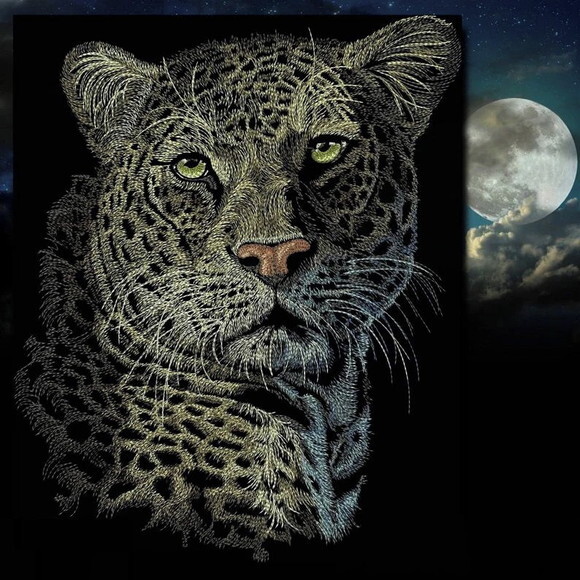 Matriz Bordado Guepardo Cheetah Realístico