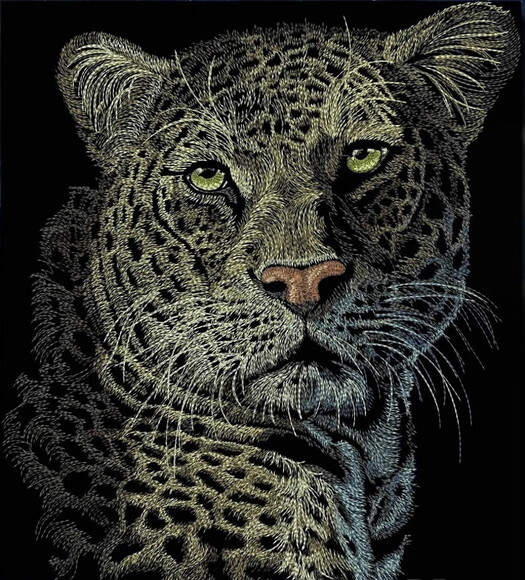 Matriz Bordado Guepardo Cheetah Realístico