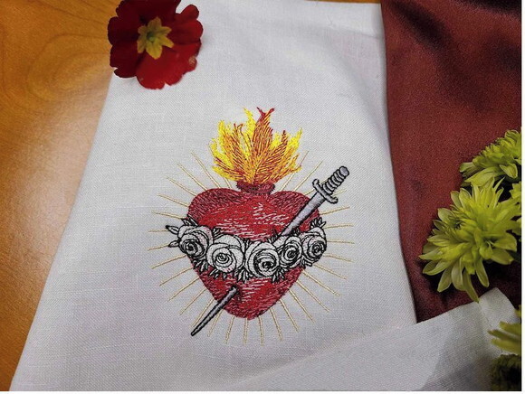 Matriz Bordado Imaculado Coração de Maria