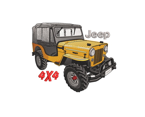 Matriz Bordado Jeep 4x4 19cm