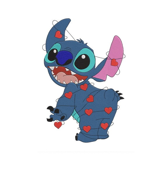 Matriz Bordado Lilo Stitch Coração