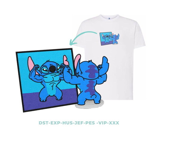 Matriz Bordado Lilo Stitch Muscle
