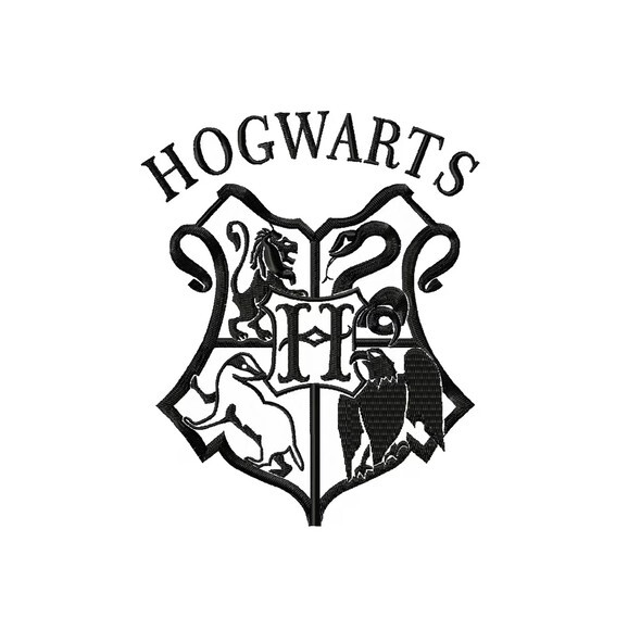 Matriz Bordado Logo Escola de Hogwarts Preto - Harry Potter