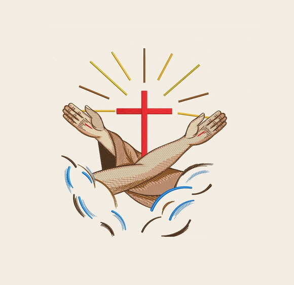 Matriz Bordado Mãos de Cristo