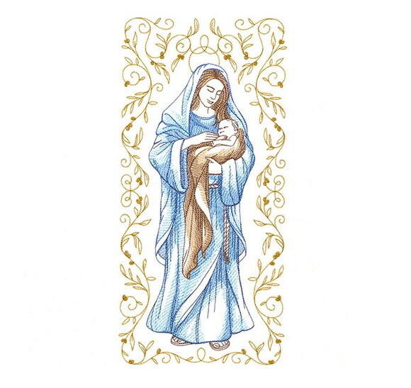 Matriz Bordado Maria e Menino Jesus