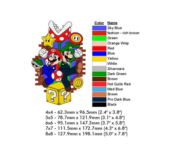 Matriz Bordado Mario e Luigi Games