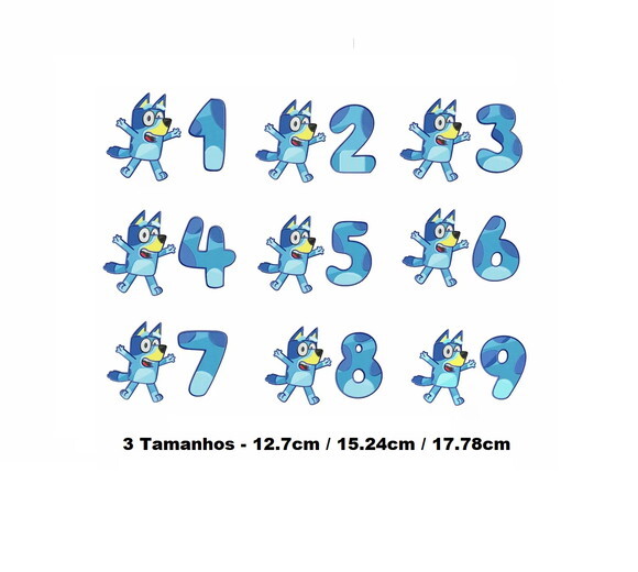 Matriz Bordado Mini Bluey de 1 a 9
