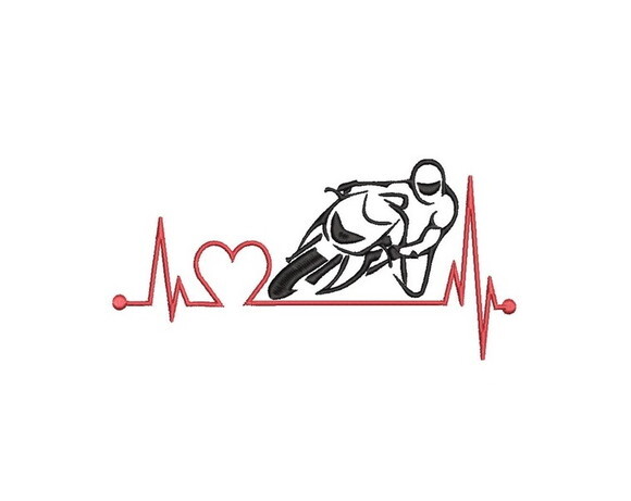 Matriz Bordado Moto Pulsação Amor