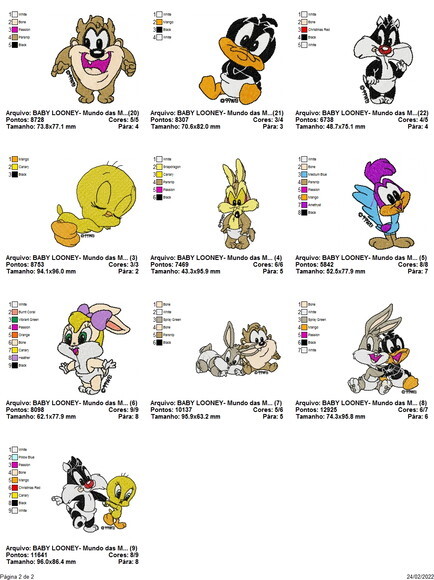 Matriz Bordado Pacote Baby Looney