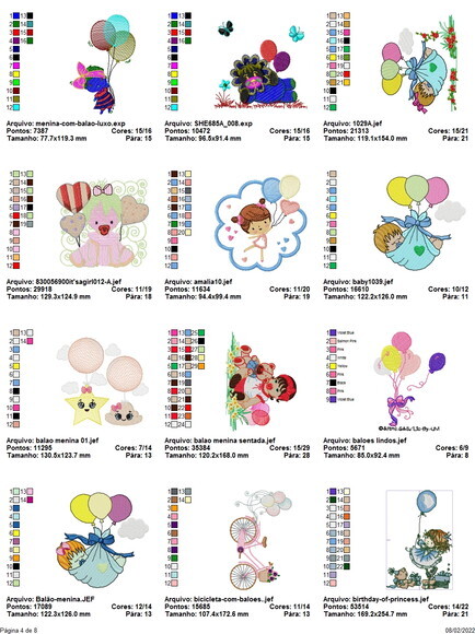 Matriz Bordado Pacote Balões de Festa