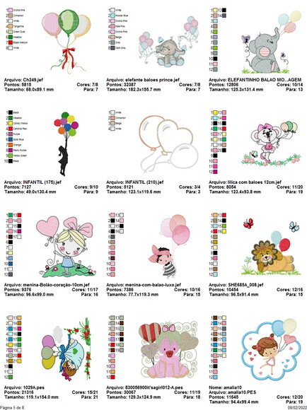Matriz Bordado Pacote Balões de Festa