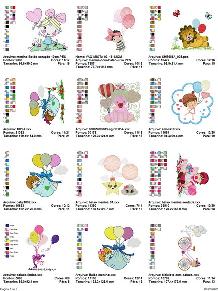 Matriz Bordado Pacote Balões de Festa