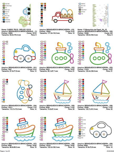 Matriz Bordado Pacote Brinquedos Infantil