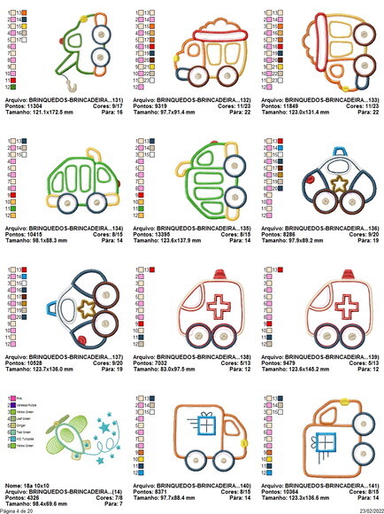 Matriz Bordado Pacote Brinquedos Infantil