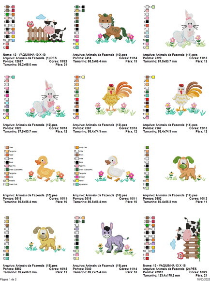 Matriz Bordado Pacote de Animais Safari