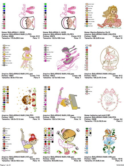 Matriz Bordado Pacote de Bailarinas 2