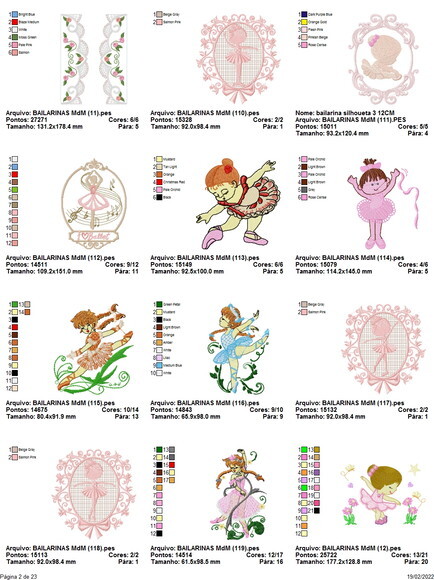 Matriz Bordado Pacote de Bailarinas 2