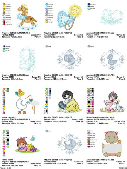 Matriz Bordado Pacote de Desenhos Bebês