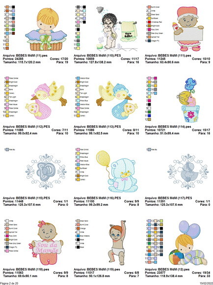 Matriz Bordado Pacote de Desenhos Bebês