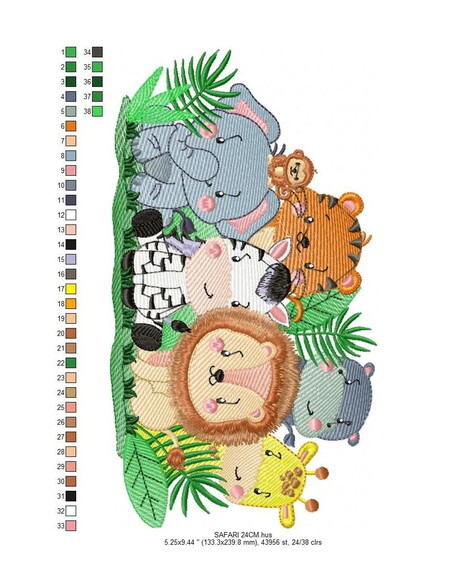 Matriz Bordado Pacote Safari Animais 3