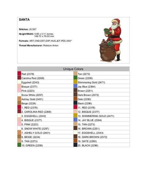 Matriz Bordado Papai Noel Saco de Presentes
