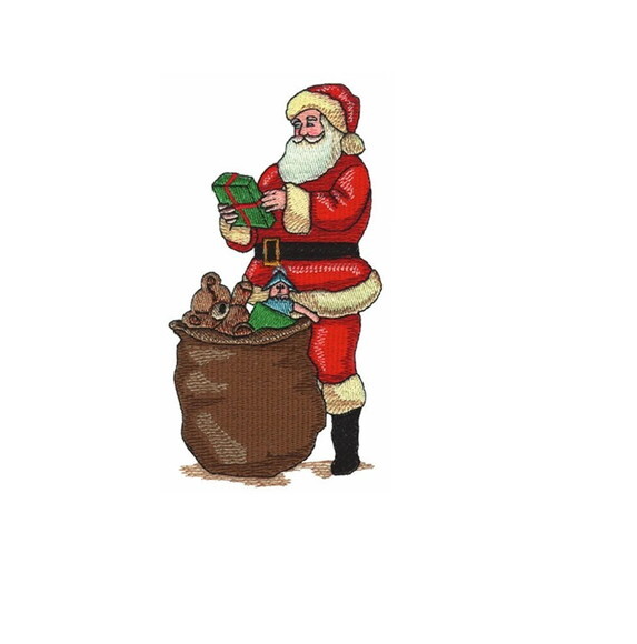 Matriz Bordado Papai Noel Saco de Presentes