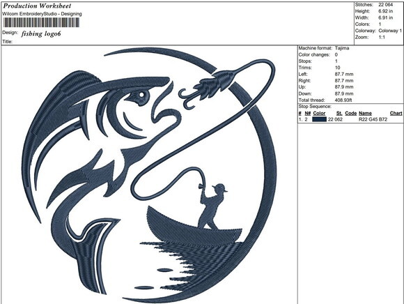 Matriz Bordado Peixe e Pesca 2
