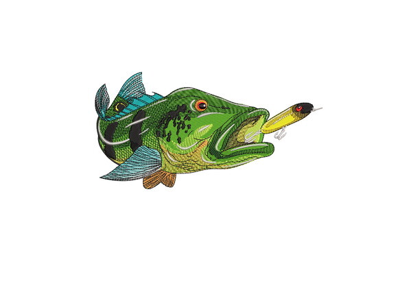 Matriz Bordado Peixe Tucunaré 18cm