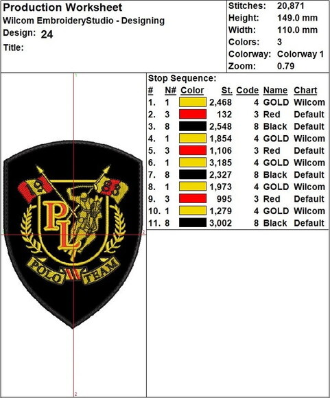 Matriz Bordado Polo Team