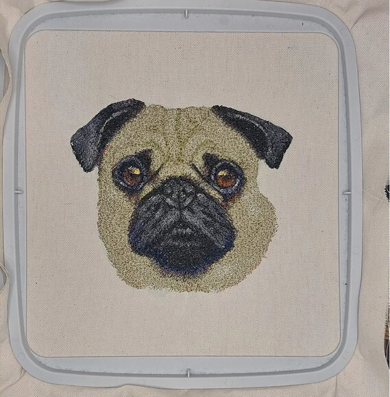 Matriz Bordado Pug Cachorro Rosto 2