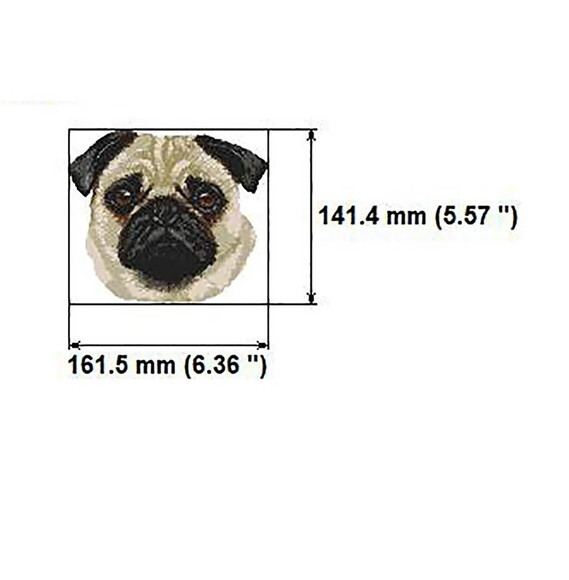 Matriz Bordado Pug Cachorro Rosto 2