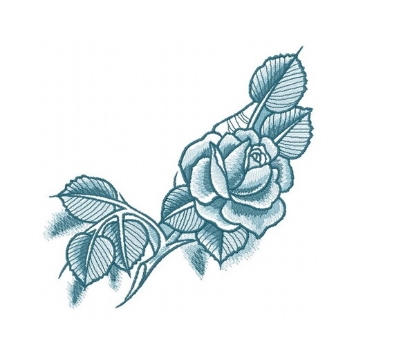 Matriz Bordado Rosa Azul